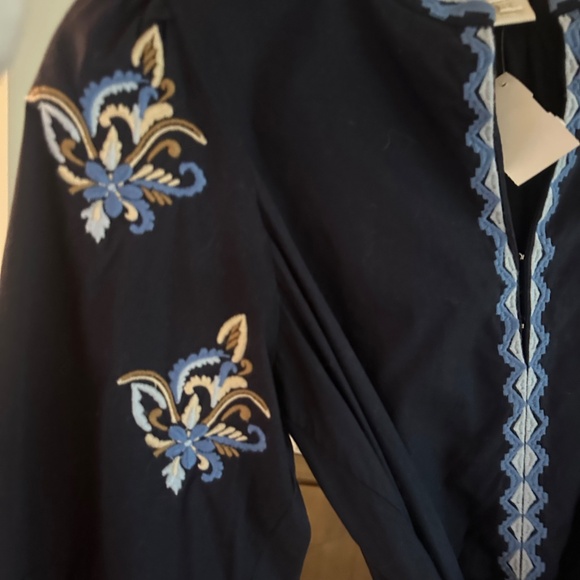 NWT Shoshanna Navy Blue Barkley Mini Dress with Embroidery 2 - Picture 4 of 15